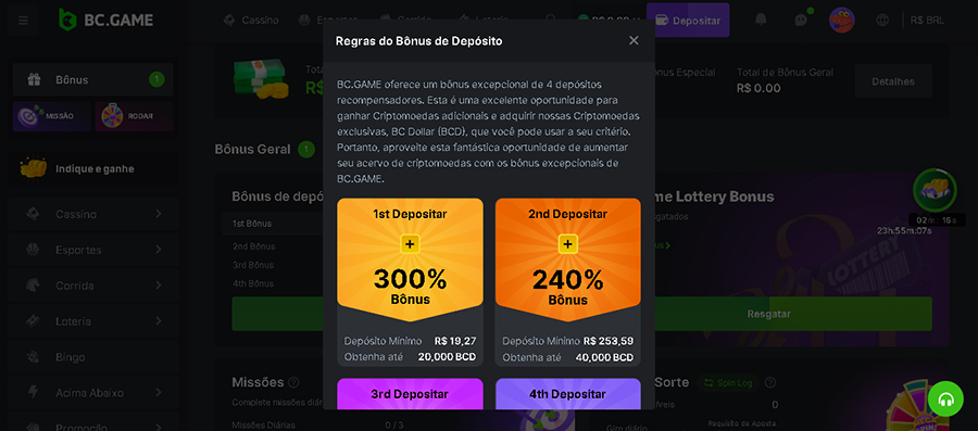 B&ocirc;nus do Fortune Tiger BC Game