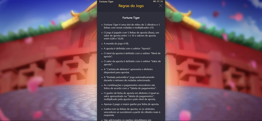 Bet365 Fortune Tiger regras