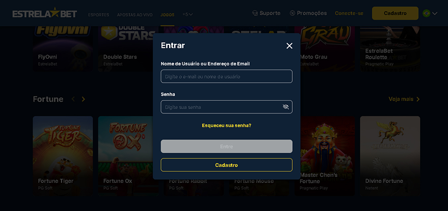 Fortune Tiger Estrela Bet entrar